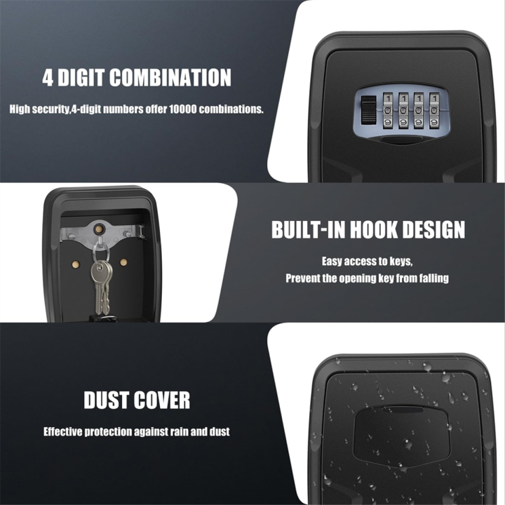 Key Lock Box with Code,Large Lock Box for House Key Portable Lock Box ...