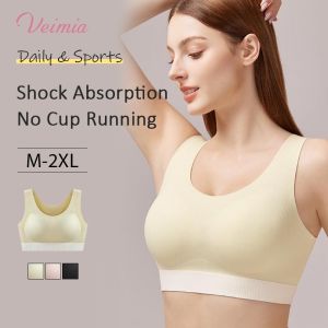 【OFFICIAL】Veimia Anti-running Cup Vest-style Sports Bra Thin Low-compression Sports Bra Full-coverage Comfortable Breathable Vest-style Bra