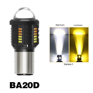 8000Lm H4 LED Headlight H6 BA20D P15D Bulb Motorcycle Scooter Accessories Front Light With Lens White Yellow