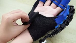 ( FlavorFind )Stroke Rehabilitation Gloves Breathable Fabric Hand Therapy Robot with Massage Function All Day Wear Comfort for Elderly Finger Training