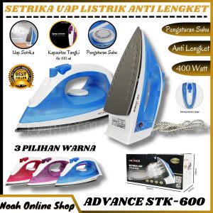 Advance Setrika Uap Listrik Anti Lengket Hemat Listrik 400 Watt / Setrika Listrik Advance STK-600 / Setrika Baju Advance / Gosokan Baju ~ Noah Online Store