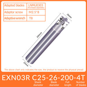 Fast feed tool holder  EXN03/MFH03 double-sided blade milling cutter bar for LNMU0303/LOGU030310 alloy carbide inserts 4 flute 5 flutes large feed cnc end mill holder CNC machine tools