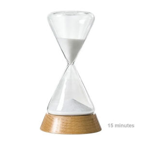 15 Minute or 30 Minute Hourglass Sand Timer White Sand Clock with Wooden Base Hour Glass Sandglass for Office Desktop Decoration