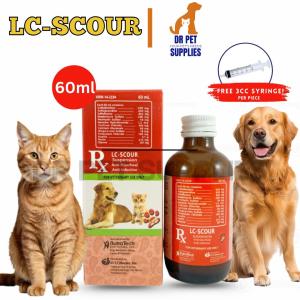 60ml LC Scour Anti Diarrhea Syrup All Stages Adult Kitten Puppy Boosts Appetite Pet Essentials