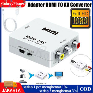 Adapter HDMI TO AV Converter HDMI To RCA Box HDMI2AV Converter Mini Box AV2HDMI HDMI to AV Scaler Adapter Kotak Video HD Video Converter HDMI ke RCA AV / CVSB L / R Video Dukungan 1080P HDMI2AV NTSC PAL Output