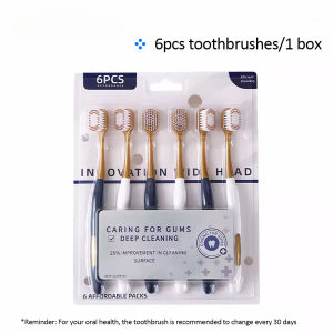 6 PCS Toothbrush Set Premium Ultra Soft Bristles Pack of Home Household Portable Travel Set