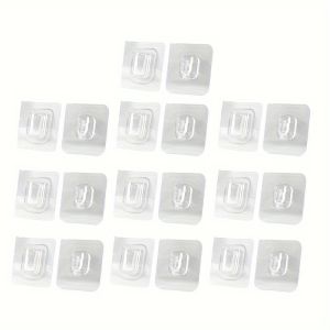 10 Pairs of Powerful Adhesive Hooks with No Trace No Drilling Multi-functional Bathroom and Kitchen Waterproof Household Wall Hanging Mobile Adhesive Hooks Utility Hooks