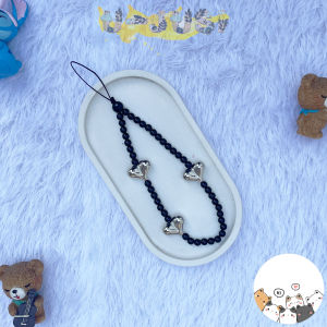 Gantungan HP Lanyard Handphone Manik Strap Phone Love Monochrome Y2K