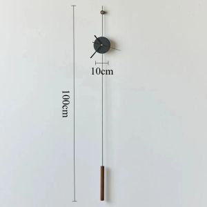 FFBH Small Space Wall Clocks Minimalist Silent Hanging Timer Pendant Shape Long Watch Indoor Living Room Creative Art Decor Ornament 9N5Q1