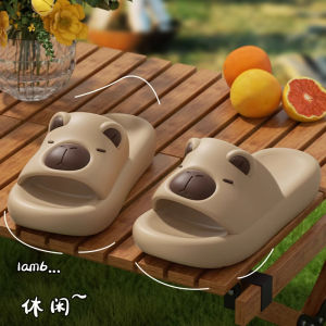 Aqrau 【50%OFF】รองเท้าแตะสำหรับเด็ก ที่มีรูปแบบการ์ตูนคาพีบาร่าสำหรับเด็กผู้ชาย และผู้หญิงรองเท้าแตะในร่มพื้นนุ่มป้องกันลื่นอีวายาดับกลิ่นตัวรองเท้าแตะสำหรับผู้ปกครอง 30-43