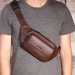 Tas Selempang Pria Kulit Sintetis Tebal Waistbag Pria Tas Slempang Tas Pinggang Westbag Waist bag Westbag Wesbag Pria Kulit Anti Air Terbaru