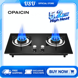Double Burner Gas Stove | Tempered Glass | Infrared Heating | Easy Ignite With Strong Capability Of Heat