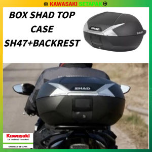 New SH47 Motorcycle Top Box with Backrest - High-Quality Storage Accessory for Kawasaki Motorcycles