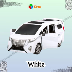 Mobil Alphard Miniatur RC Open Sliding Door warna Hitam Putih 1:18 Batery Mainan Anak Remote Control