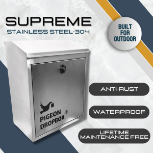 (MY SOLE DISTRIBUTOR) PIGEON DROPBOX® - Supreme Stainless Steel-304 (SSS-304) Parcel Delivery Box Outdoor Set