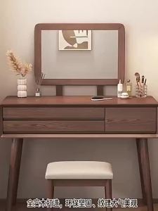 [CozyNest ]Wood Dressing Table Modern Minimalist Bedroom 2026 New Model Makeup Cabinet Chinese-style Makeup Table Walnut Small Makeup Table