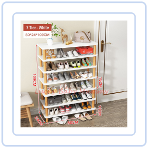 【COZYCASA】Minimalist Wood Shoe Shelf 6/7 Tier Shoes Rack