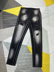 Quần bò Jean nam dài đen rách họa tiết vệt sơn phong cách chất jean co giãn tốt chuẩn form bền đẹp giá tốt