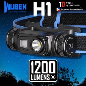 Wuben H1 Headlamp - 1200 Lumens - 125 meters - USB-C Rechargeable -18650 -2600mAh Battery -IP68