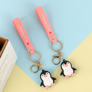 LYM Lovely Penguin Doll Keychain Couple School Bag Pink Sweet Girl Heart Pendant Car Decoration Keychain