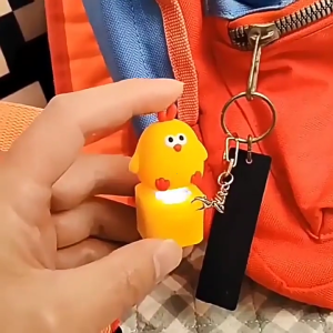 Safe Plastic Animal Press Keychain Featuring Light Sound Effects For Children Portable Decorative Key Rings