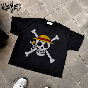 KINGS KAOS ONE PIECE VIRAL PRIA WANITA KERAH CREW NECK HITAM KATUN 24S