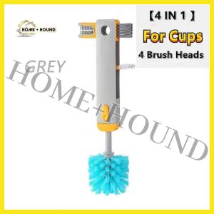 HOME + HOUND 1pcs Cleaning brush tea cup glass water cup insulation cup universal 4 in 1 multi-function cup brush
