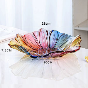 Turtle Colored Glass Fruit Plate Sunflower Swan Shape Large Capacity Thickened Smooth Edge