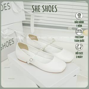 GIÀY CƯỚI BÚP BÊ QUAI NGANG ĐÍNH NGỌC - NEW ARRIVAL - GC01006