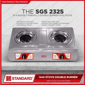 Standard Double Burner LPG Gas Stove SGS232s (WIDE TYPE)