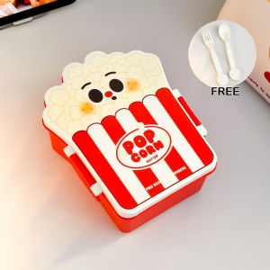 Student Lunch Box Bento Box with Separation for Salad and Fruit Office Worker Lunch Box with Cutlery