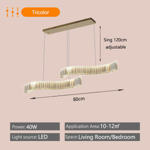 Pendant Light Modern Crystal Light Tricolor Chandelier Dining Ceiling Light Bar Lights Counter