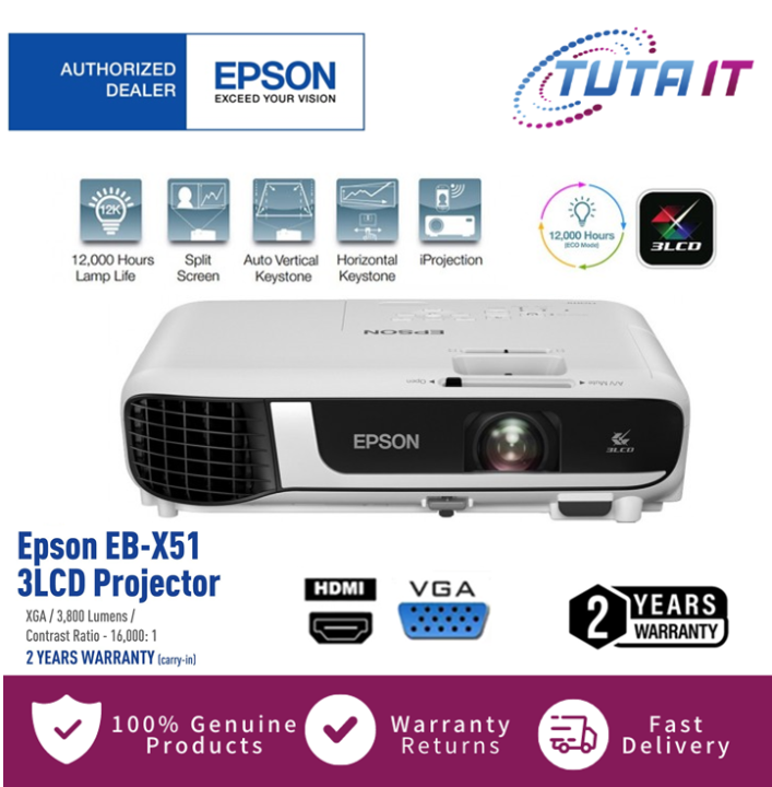 Epson EBX51 XGA 3LCD Projector Lazada