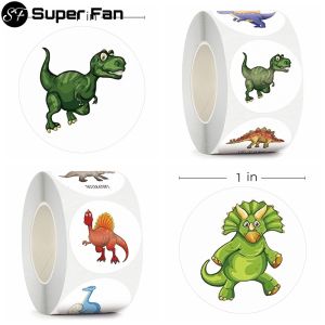 (Siêu quạt) 500 cái trẻ em nhãn dán hoạt hình khủng long bé nhỏ mẫu văn phòng phẩm cho trẻ em Nguồn cung cấp giáo viên cung cấp Miếng dán phần thưởng