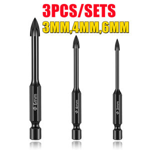 7PCS 5PCS Cemented Carbide Drill Bit 3/4/5/6/8/10/12mm Cross Triangular Drill Bit Multifunction Bits for Wood Glass Alloy