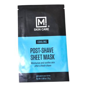 M. Skin Care Post Shave Cooling Facial Sheet Mask for Men Moisturize and Sooth Aftershave Razor Burn and Ingrown Hair Relief Cruelty and Paraben Free 25g