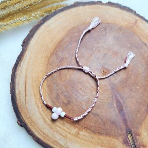 gelang sliding knots / gelang tali kepang batu asli couple