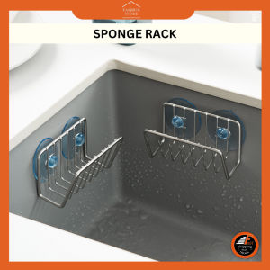 Drainer Stainless Steel Suction Sponge Rack Rak Lekat Dinding Serbaguna Tahan Karat Dapur Organizer Holder Sinki 吸盘海绵支架