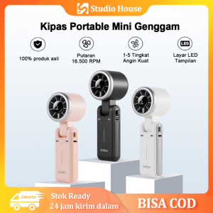 Kipas Portable Mini High-speed 4000Mah Kipas Kecepatan Tinggi 5 Gear Digital Led 16500RPM Strong 12H Kipas Turbo Angin Portable