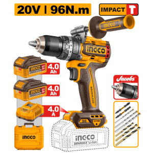 INGCO 20V 96NM CORDLESS IMPACT DRILL | BRUSHLESS MOTOR | CIDLI209688 CIDLI209687