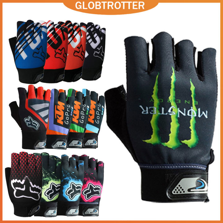 Half-Finger Biking Motor Gloves anti-skid Fox Gloves half finger cover ...