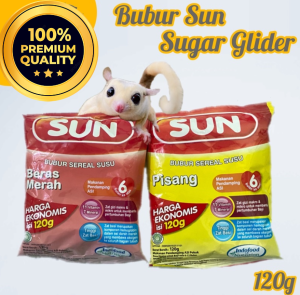 promo BUBUR SUN RASA PISANG BERAT 120 gram BERAS MERAH BUBUR BAYI BUBUR MAKANAN SUGAR GLIDER CAMILAN SUGAR GLIDER TUPAI TERBANG TUPAI BIASA MUSANG