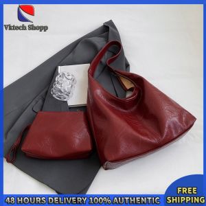 Vktech Chic Women 2pcs Bag Set Including Crossbody and Shoulder Bag Durable Satchel Hobo Bag for Daily Activities