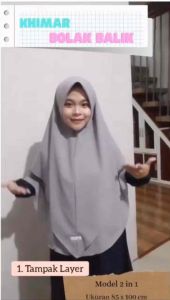 KHIMAR BOLAK BALIK / KHIMAR SYARI SEGI EMPAT INSTAN JUMBO BOLAK BALIK / KERUDUNG SEGI EMPAT INSTAN KHIMAR SYARI JUMBO 2 LAYER BOLAK