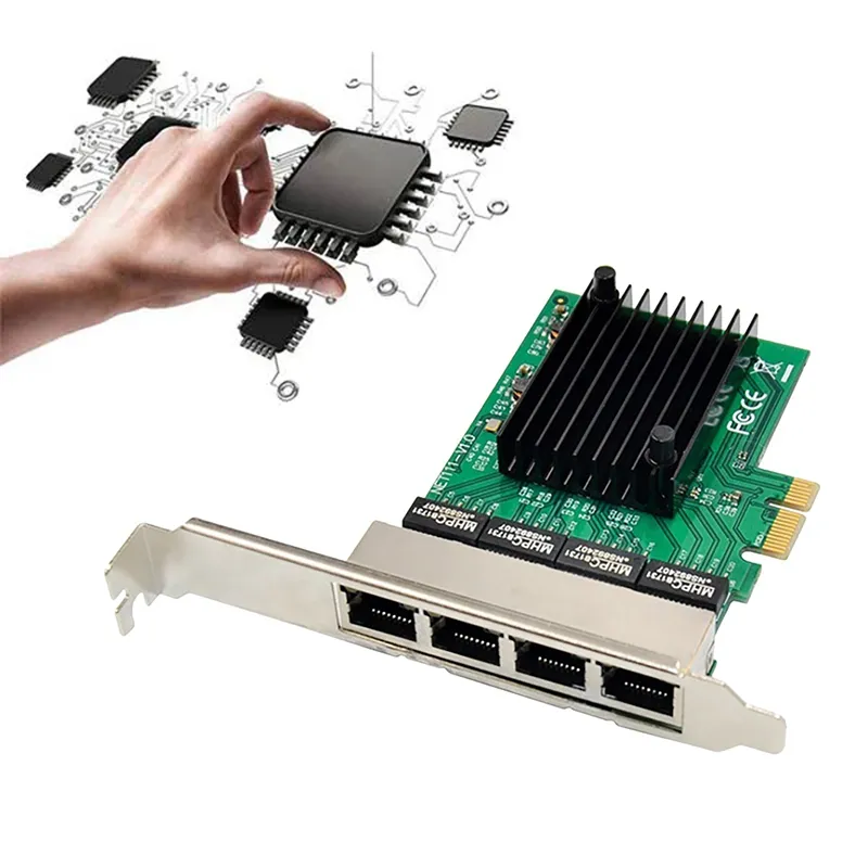 PCIE Network Card PCI-E X1 4 Port Gigabit Ethernet Server Network