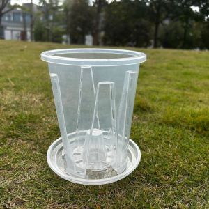 SWEET TIM Plastic Root Control Transparent Flower Pot Beautiful Breathable Phalaenopsis Orchid Pots Planting Tool With Stomata Planting Pot Indoor