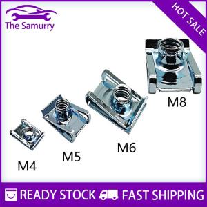 Samurry ✨Hot Sale✨ 10pcs M4 M5 M6 M8 Car Spring Steel U Type Clips with Thread 8mm 5mm 6mm 4mm Reed Nuts for Auto Motorcycle Scooter ATV Moped