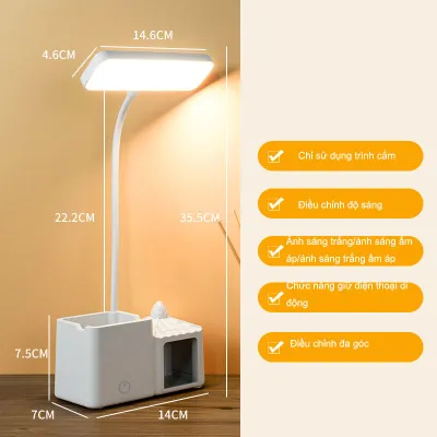 Đèn Học Để Bàn Tích Điện Chống Cận 3 Chế Độ Sáng Cảm Ứng Thông Minh BAUHO