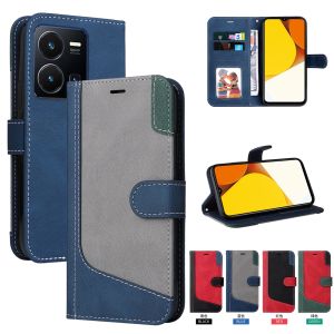 New Phone Case For Vivo Y35 Y22 Y22S Y16 Y02S Y15S Y15A Y01 Y76 5G Y33T Y21T Y21E Y21 Y21S Y33S V23 3 Color Leather Wallet 2 Card Slot Flip Cover Casing