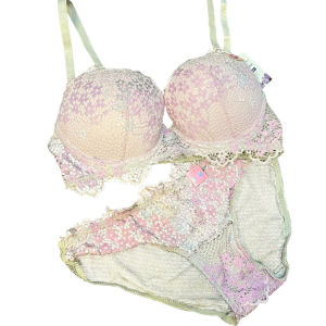 Bộ Đồ Lót Nữ Phong Cách Vintage Ren Hoa Mút Gợi Cảm Cao Cấp